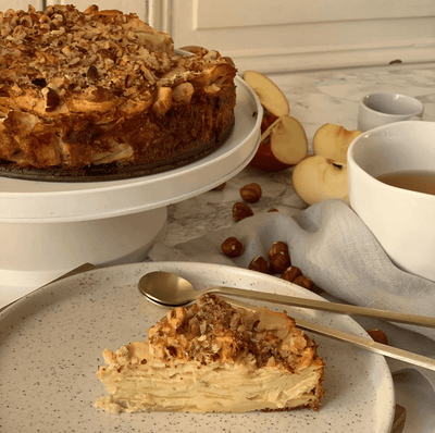 [RECIPE] My recipe for Invisble Apple Cake infused with Nutcracker Green Tea