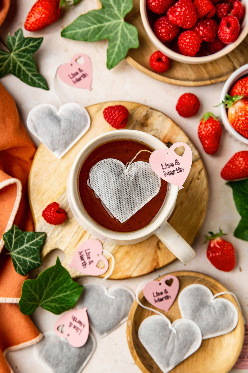 Sachets de thé personnalisés - Coeur Mariage x50 - TeaHeritage