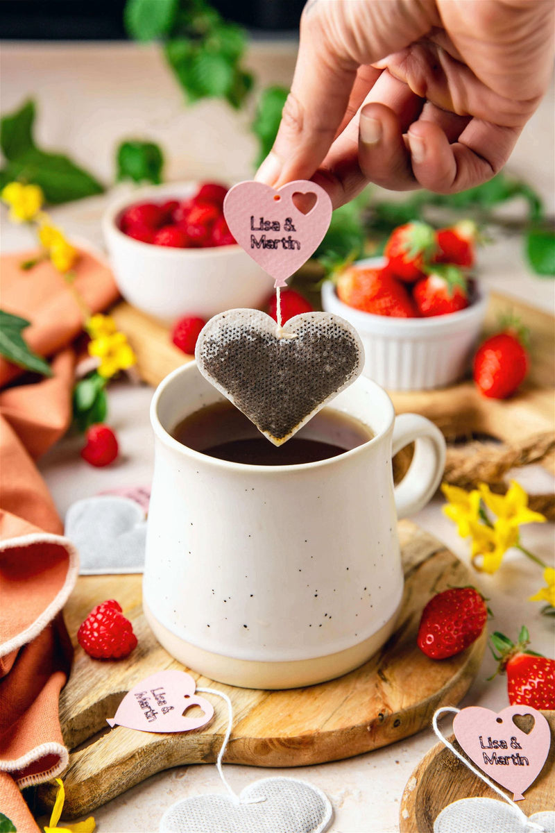 Sachets de thé personnalisés - Coeur Mariage x50 - TeaHeritage