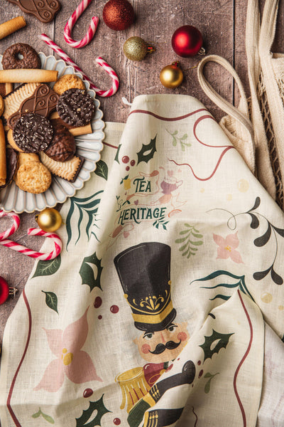 Torchon de Noël en tissu lin - Tea Heritage